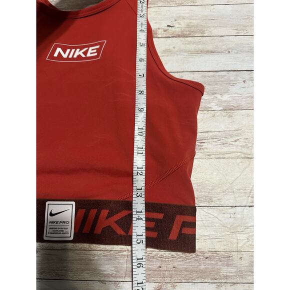 Nike Pro Dri-Fit Crop Tank Top Women's Size Small Red Athleisure Workout Running - Picture 5 of 5
